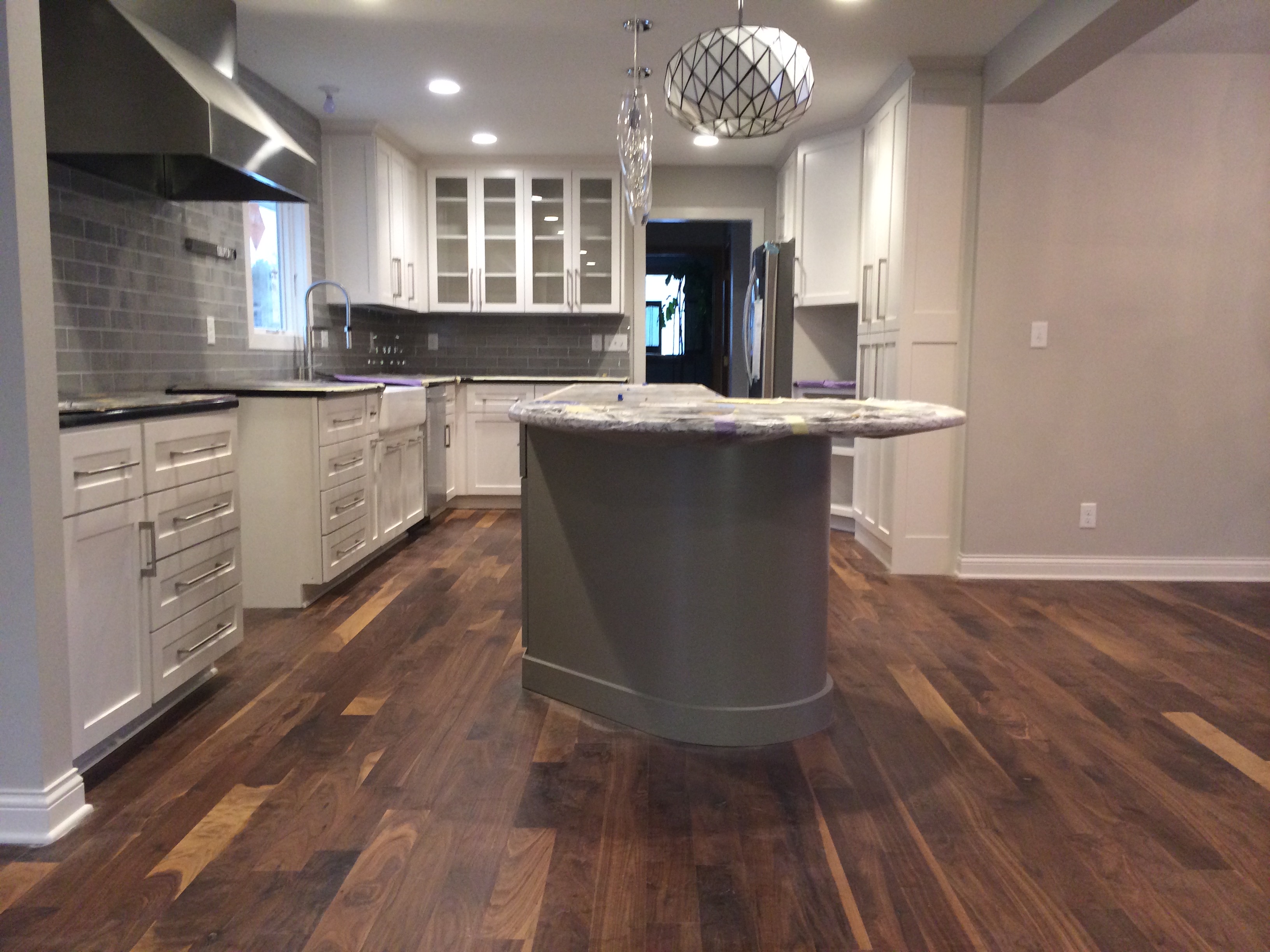 Warm hardwood floor in a finished room