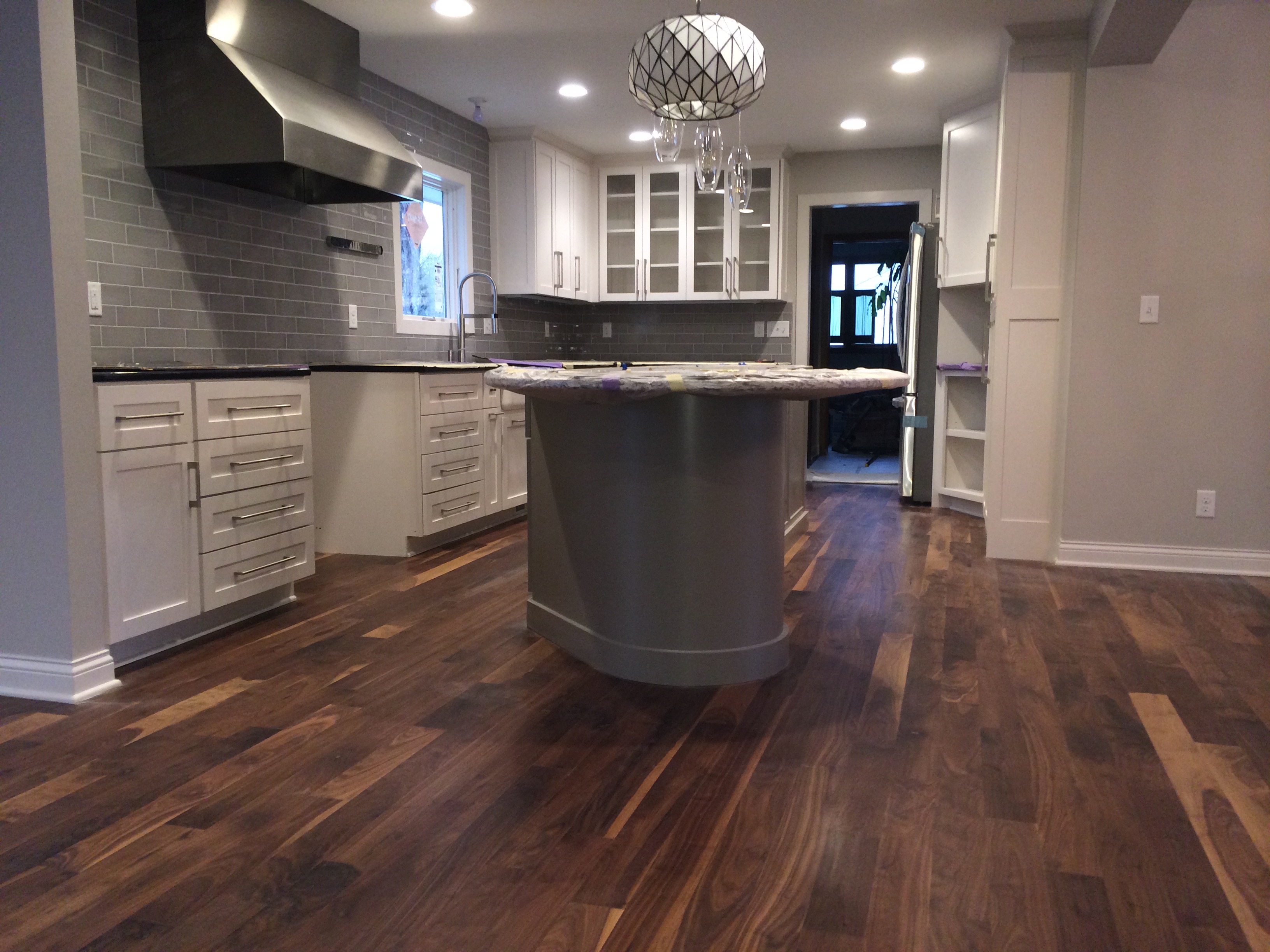 Detailed wood flooring installation